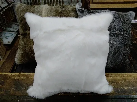 Real Rabbit Fur Pillows Available in Three Colors