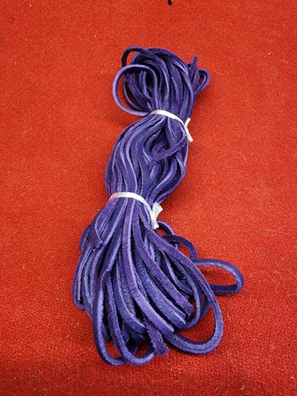 20240106_135634 Purple shoelaces on a red background.