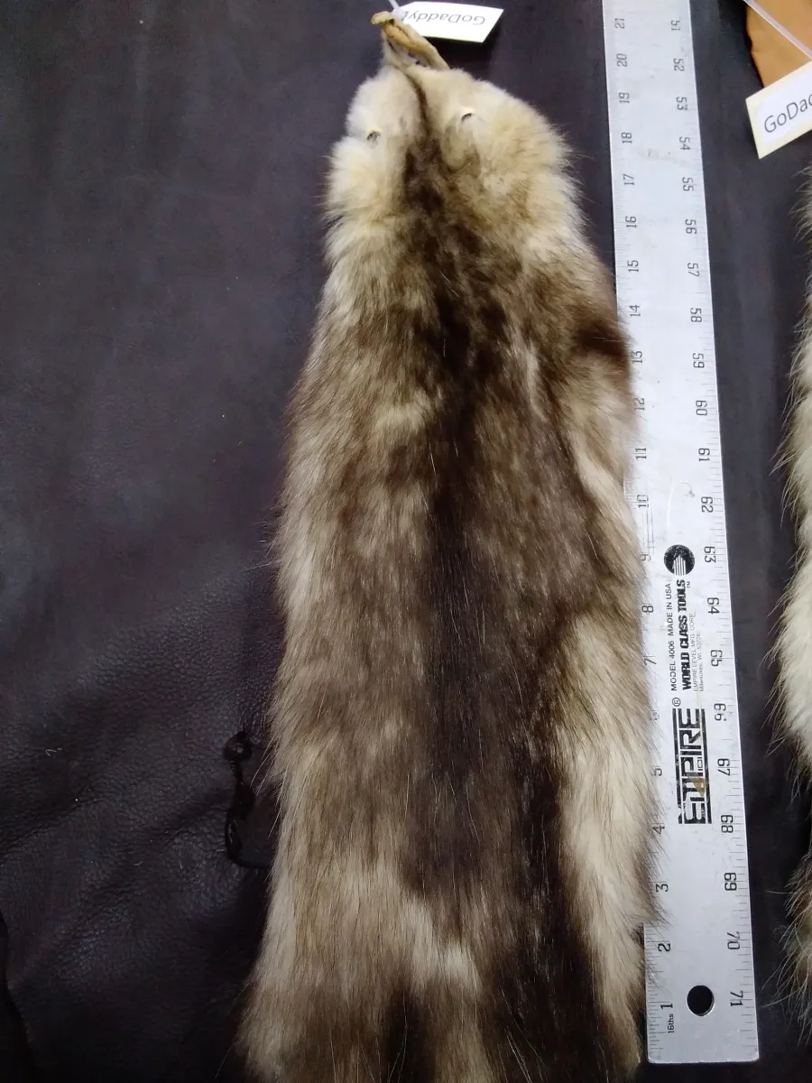 Nicely Tanned Tubed Hide Opossum Four, Pelts Collection