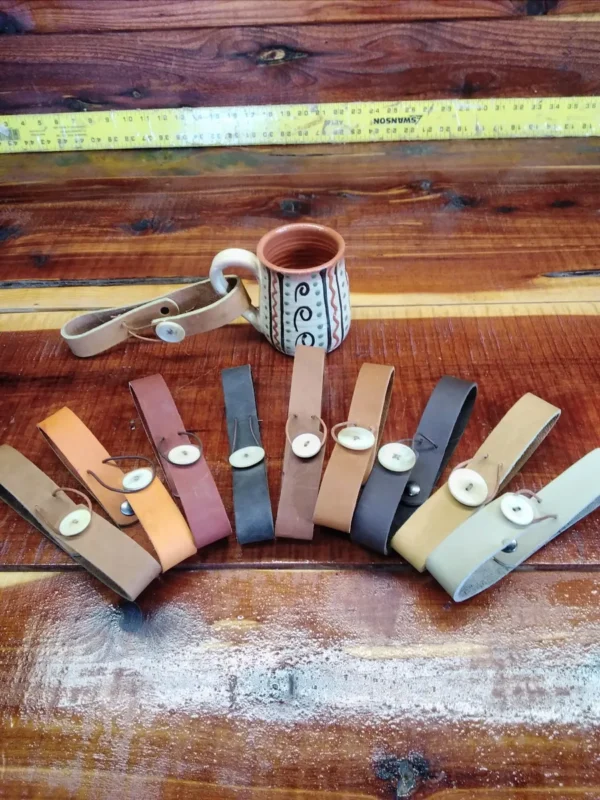 Leather Mug Holder made from cowhide leather