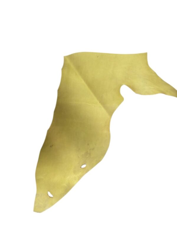 CKHD0188 Yellow leather hide on white background.
