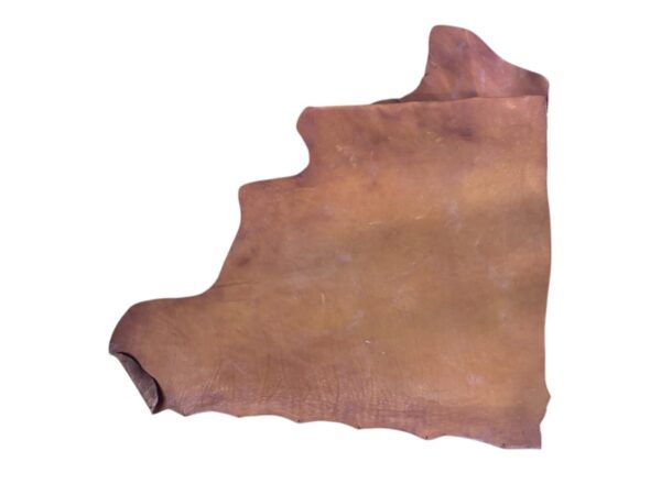 GWAL2834 Brown leather hide on white background.