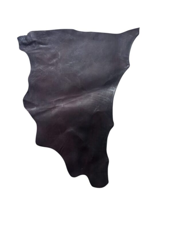 HVPR5497 Dark leather hide with irregular edges.