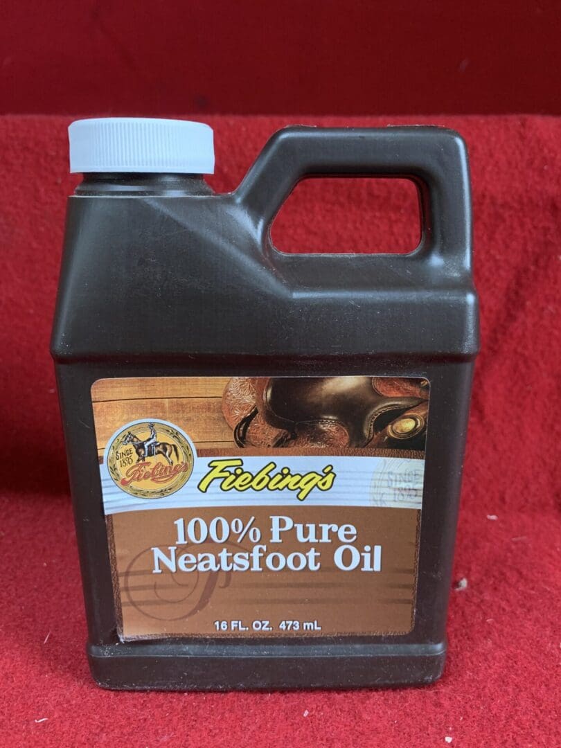 A bottle of Fiebing’s Neatsfoot oil