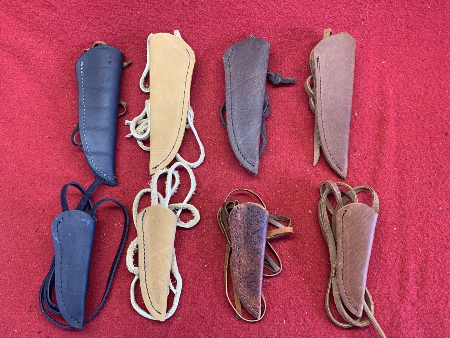 Leather Neck Knife Sheath in Two Sizes and Two Colors