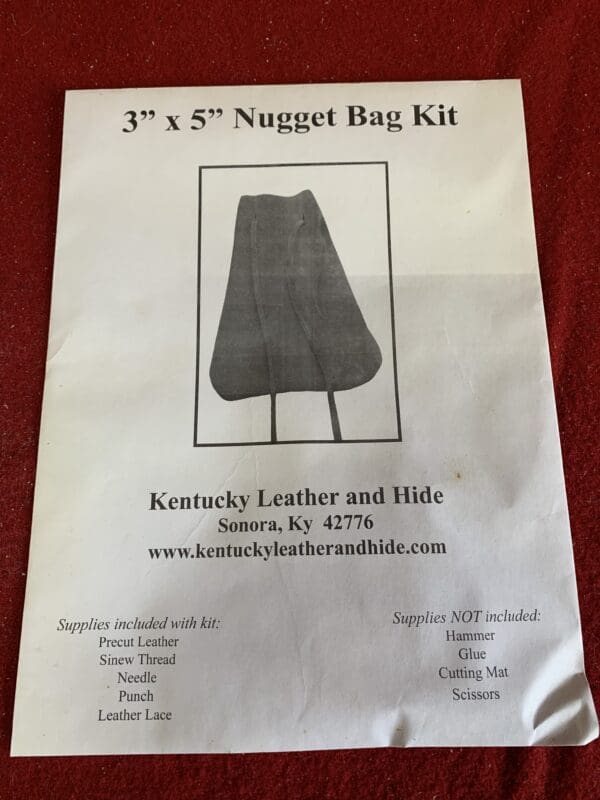 You are buying a 3 inch x 5 inch Nugget Bag Kit