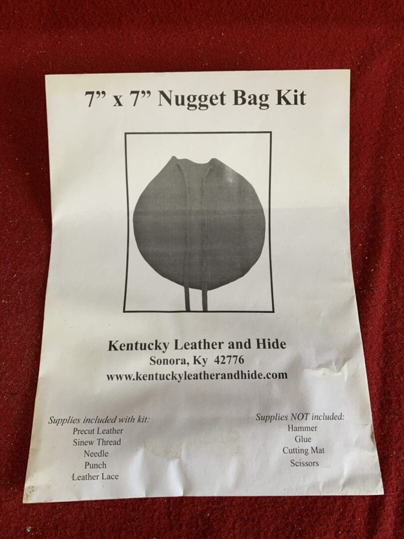 You are buying a 7 inch x 7 inch Nugget Bag Kit