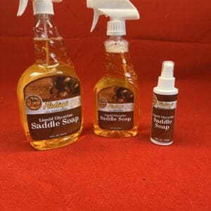 Spray bottles of saddle soap in different sizes