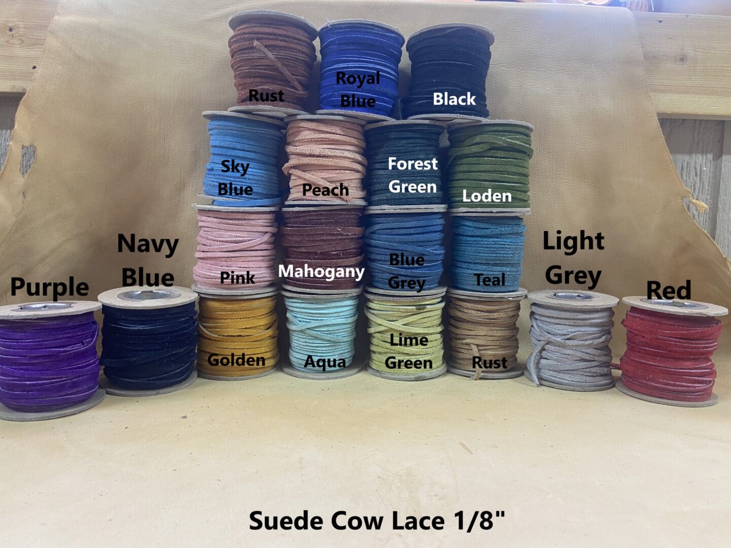 One by Eight Inch Suede Cow Lace, Closeout Sale