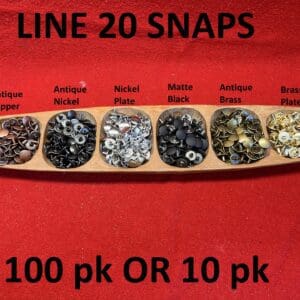 Line Twenty Snap in Hundred Pack Available in Seven Colors