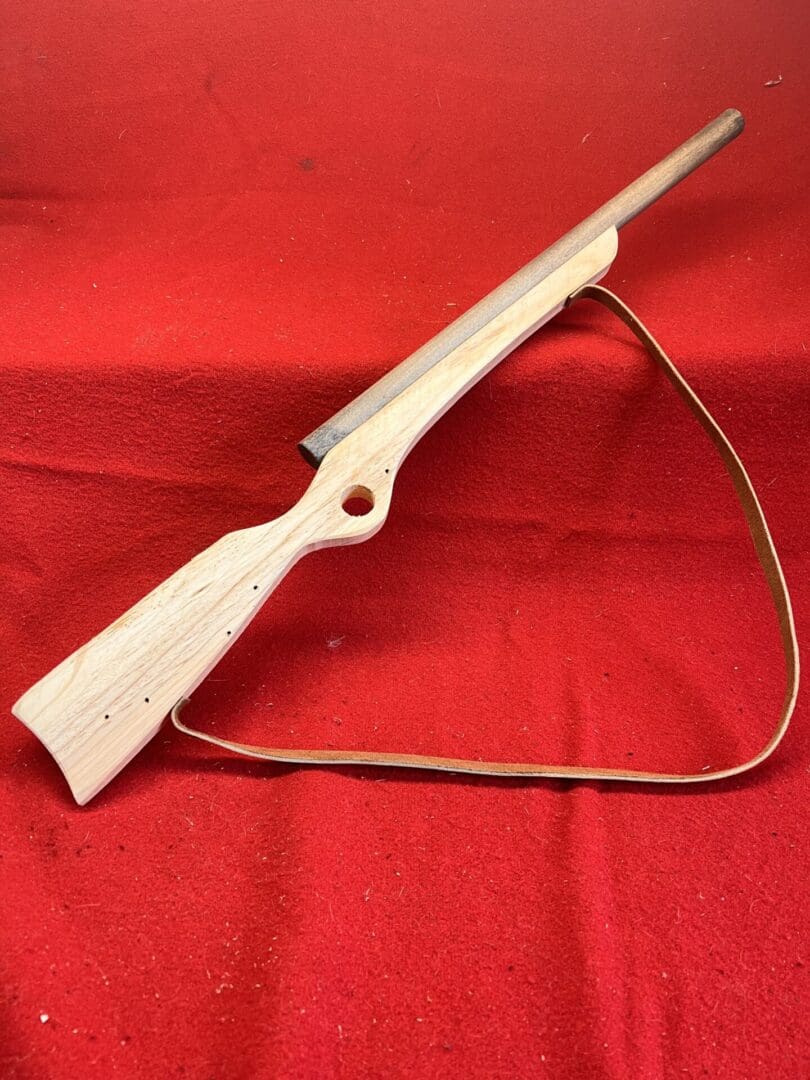 Wooden Rifle with Leather Strap, Toy for Kids