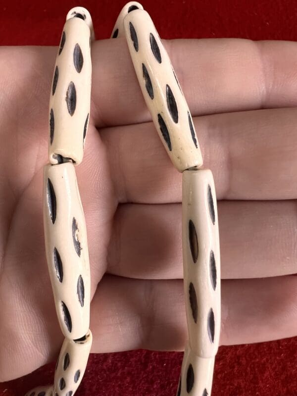 One and Half Inch Hair pipe Buffalo Bone Black Notched Center