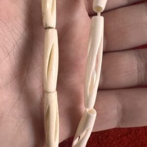 Hair Pipe Beads of Real Buffalo Bones with Fluted Center