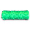 Green plastic twine roll on white background.