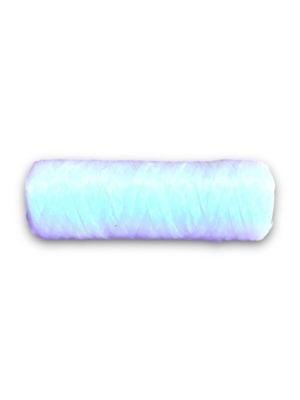 Light blue cylindrical object on white background.