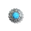 Turquoise Feather Concho - Antique Silver Plate - 3 sizes available