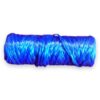 Blue plastic twine roll on white background.