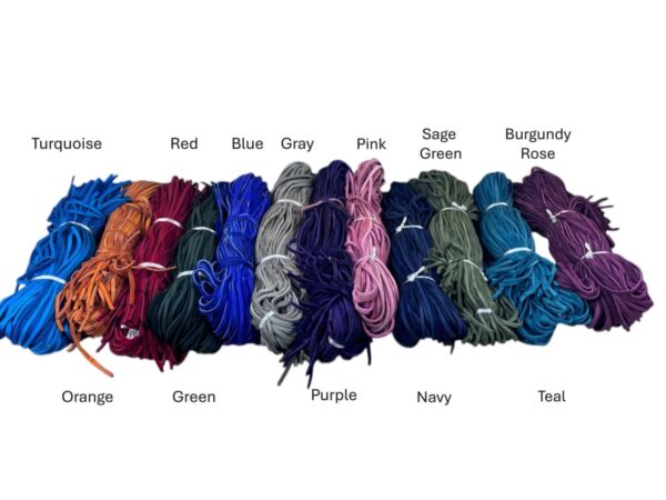 Colorful bundles of ropes in various shades.