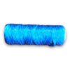 Blue plastic rope roll on white background.