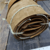 Rolled leather hides for sale.