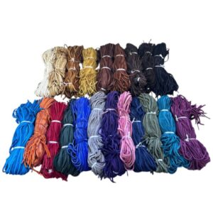 WFWU9595 Colorful bundles of assorted cords displayed.