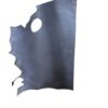 WQDF5920 Irregularly shaped dark leather hide with hole.