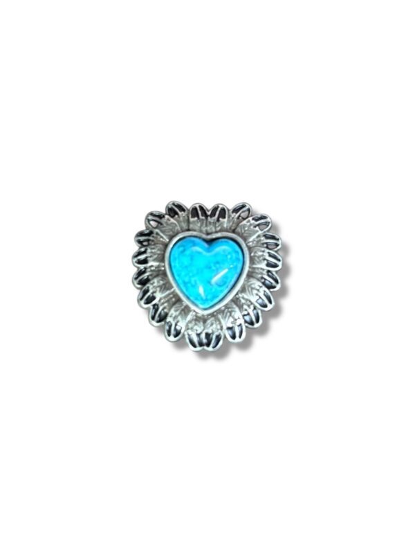 Turquoise Feather Heart Concho