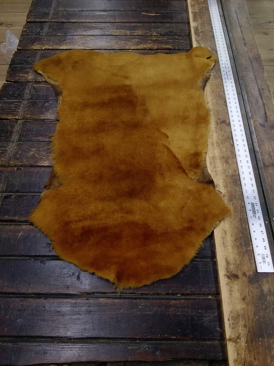 Golden Brown Plush and Soft Sheep Skin Rug, S1 933