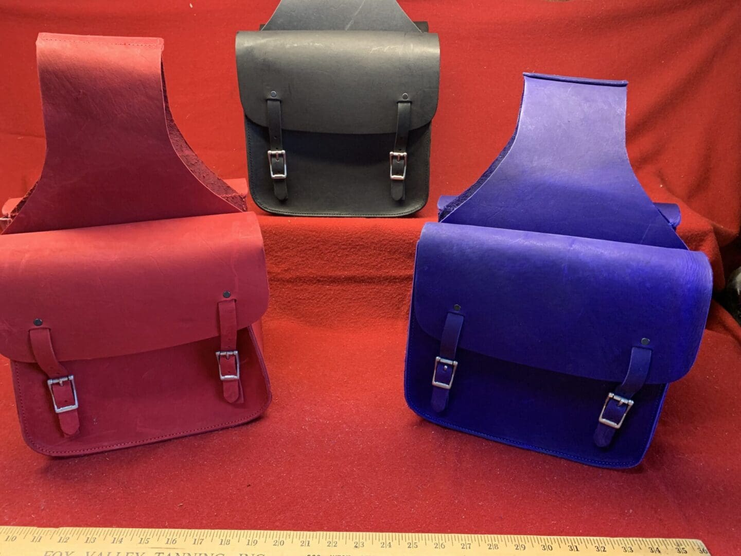 Handmade Leather Saddle Bags in Chrome Tan