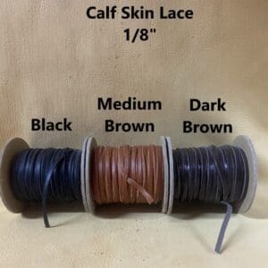 One by Eight Inch Calf Skin Lace in Three Color Options