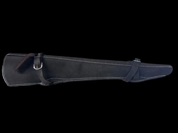 Black leather scabbard with buckle.