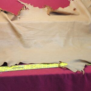 20230312_161416 Tan leather hide with a measuring tape.