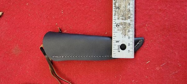 Leather knife sheath with measuring ruler.