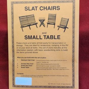 Slat Chairs and Small table pattern, E-13