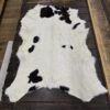 Hair on Calf Hide Rug, Color Black and White