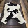 Hair on Calf Hide Rug, Color Black and White