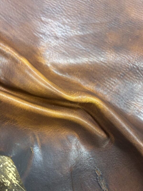 Closeup of brown leather texture.
