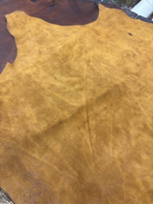 IMG_2667 Brown leather with a textured surface.