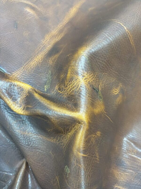Closeup of brown leather texture.