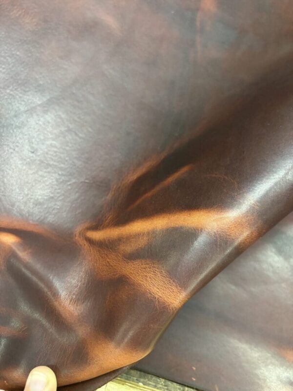 Close-up of brown leather texture.