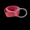 ANEW6699 Red leather belt with metal ring.