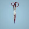 Silver pair of shears with brand name.