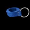 EJVU1472 Blue leather belt with metal ring.