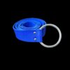 ESWF2791 Blue leather belt with metal ring.