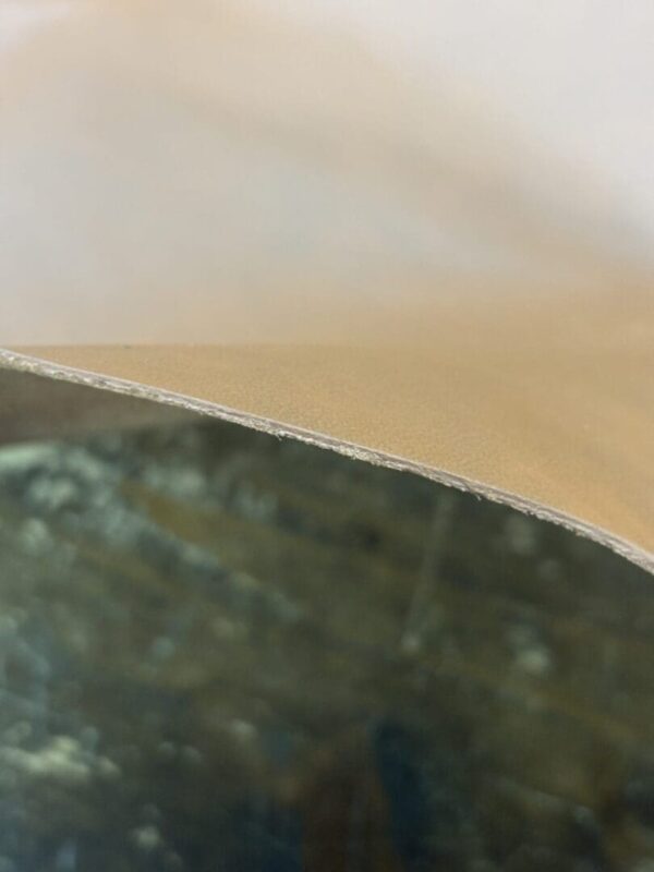 Close up of brown leather edge.