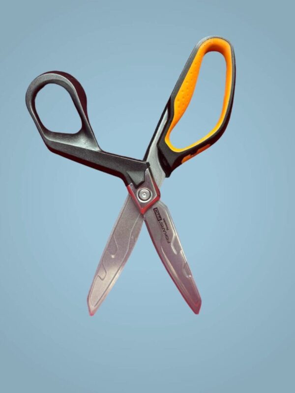 Orange-handled Fiskars Pro scissors.