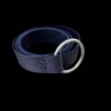 WBFM7106 Blue leather belt with silver ring buckle.