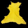 Yellow fabric cut in irregular shape.