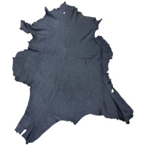 IQDB7899 Black leather hide on white background.