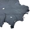 Distressed grey leather hide with holes.
